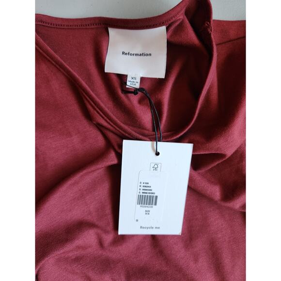 NWT Reformation Tommie Knit Maxi Dress Size XS Wine #NB503 - Picture 8 of 10